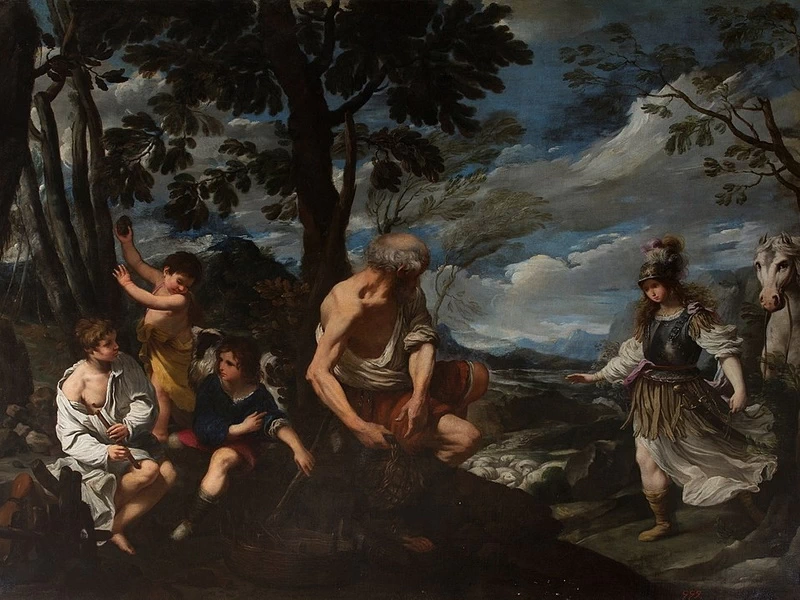1616-Luigi Pellegrini Scaramuccia - Erminia arriva nella capanna dei pastori